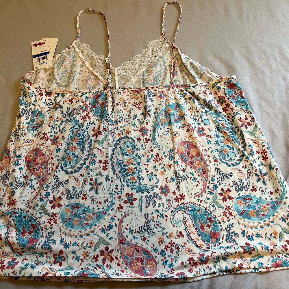 Flora by Floral Nikrooz Short Pajama Set Paisley Floral XL NWT - Picture 6 of 9
